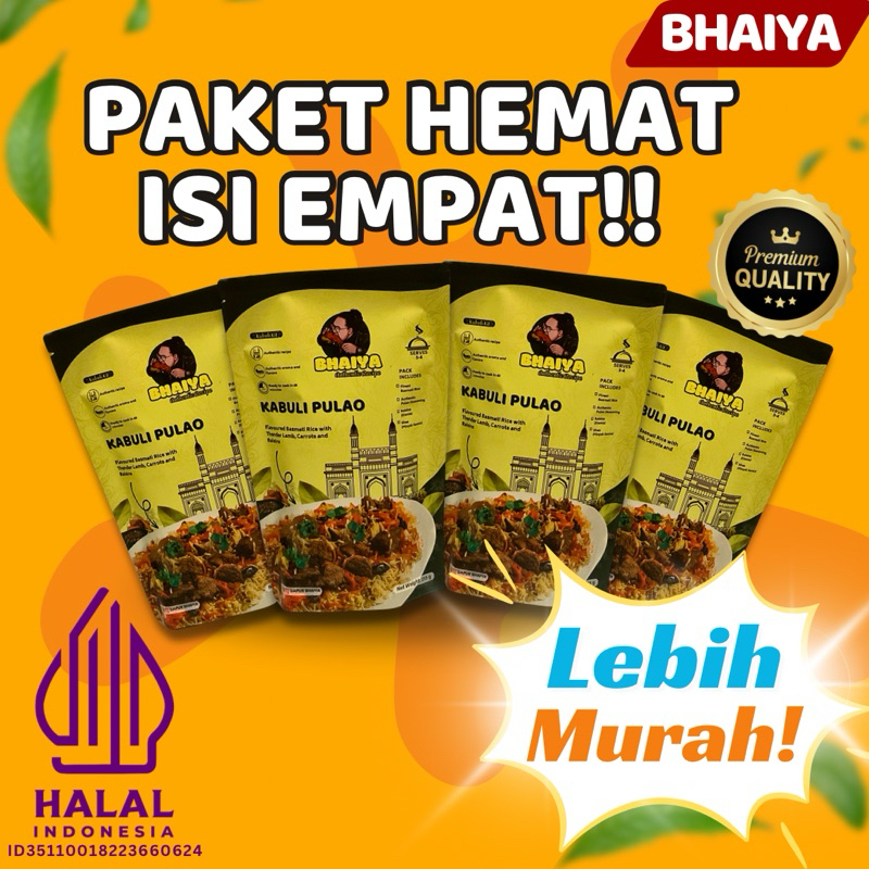 

Paket Hemat isi 4 Bhaiya Kabuli Pulao Kit