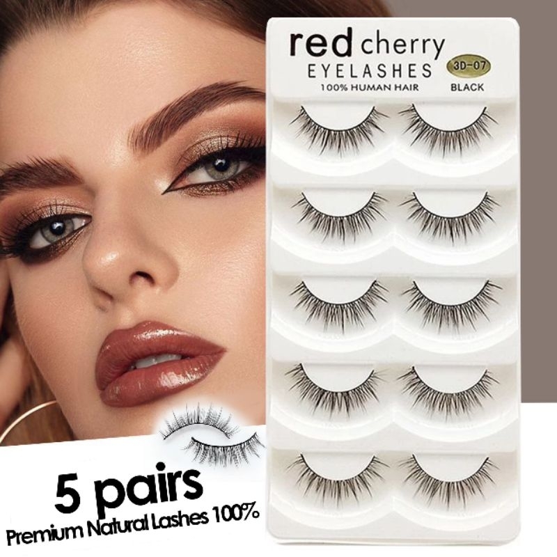 N1200 | Bayar di tempat ]Bulu mata palsu set RED CHERRY 3D import premium high quality [ BISA COD ] 