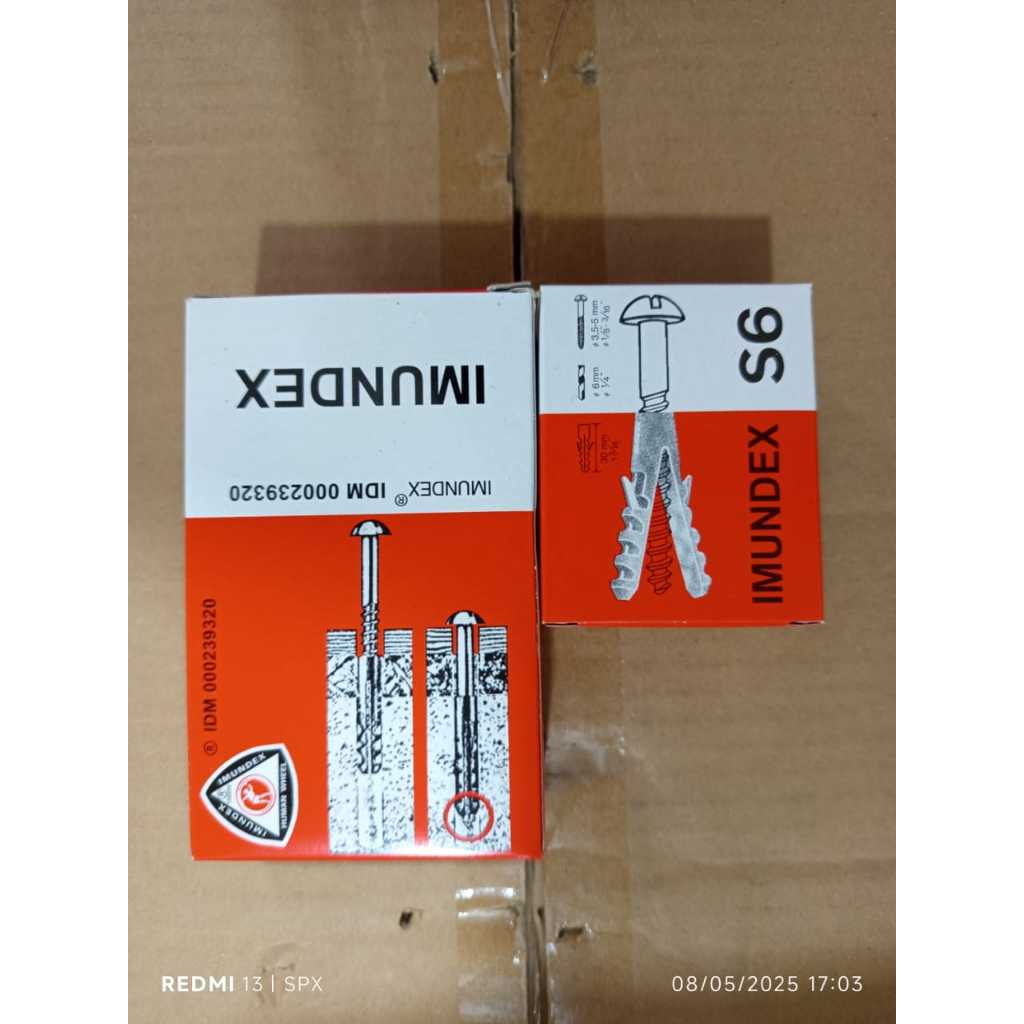 Fisher Fischer Viser IMUNDEX S6 S8 Sekrup Baut tanam lubang dinding