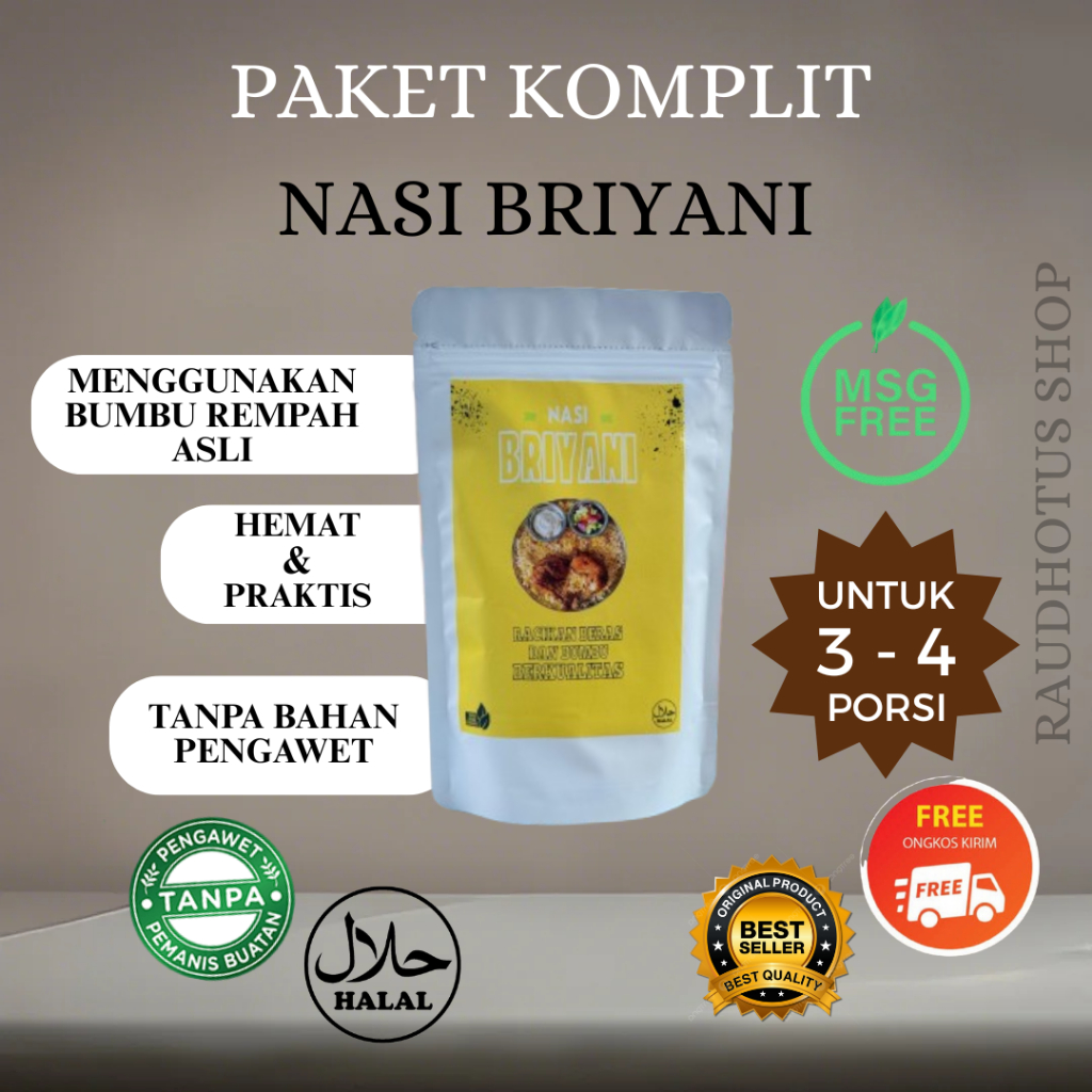 

Beras Basmati Nasi Briyani Bumbu Rempah Aromatik 250gram Raudhotul Mart