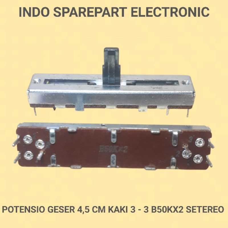 potensio geser 4,5 cm B50k x2 kaki 3 -3 setereo balance