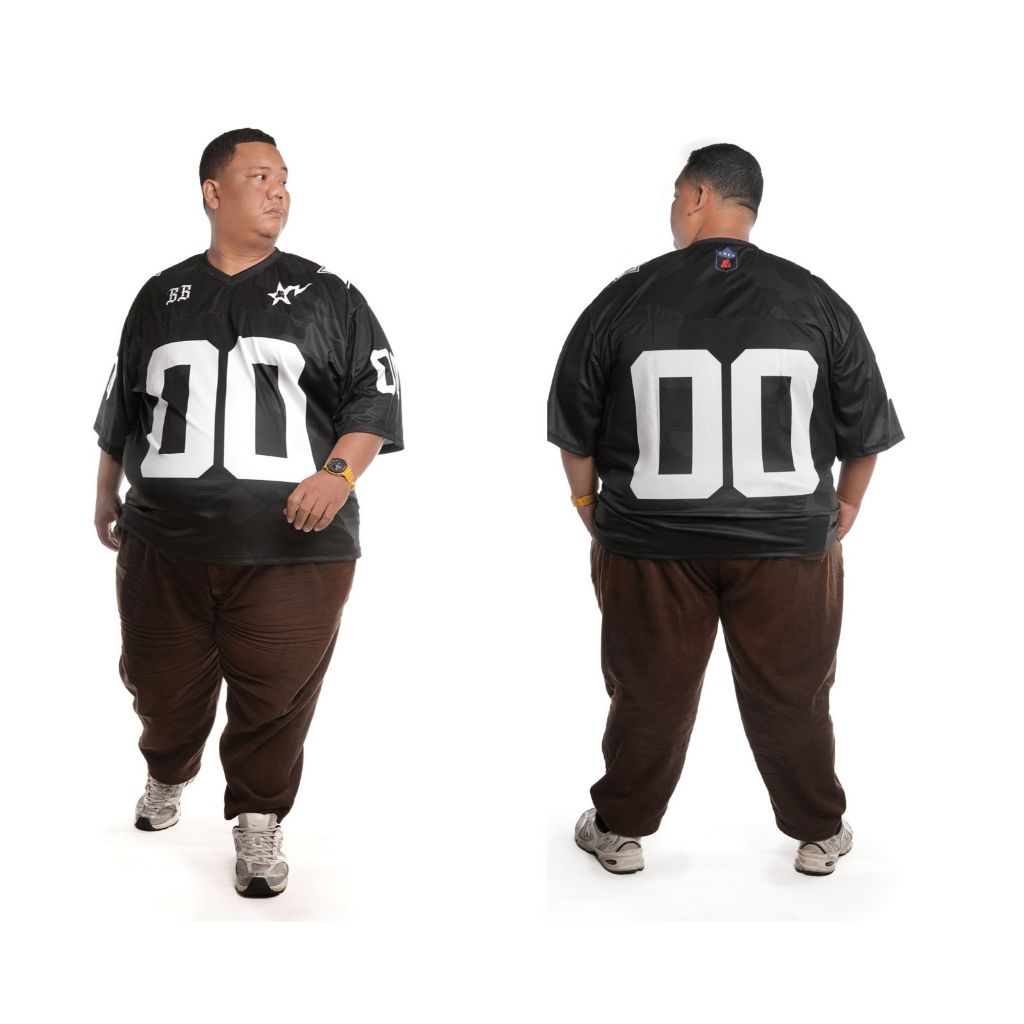 Jersey Big Size Streetwear American Football Hitam Number 00 Jersey Olah Raga NFL Ukuran Besar Jumbo