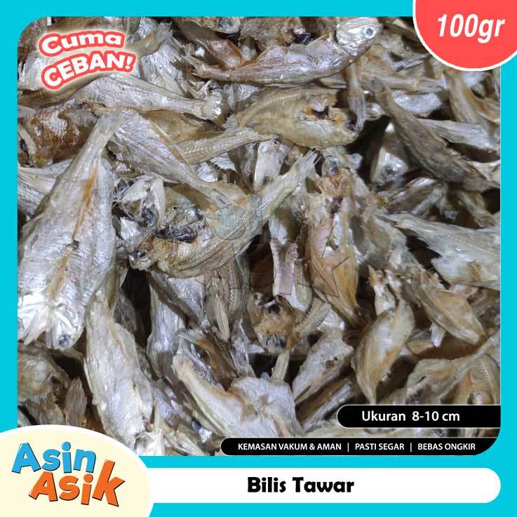 

Ikan Asin Murah Bilis Tawar Segar Fresh Kemasan Vakum Aman Serba Ceban