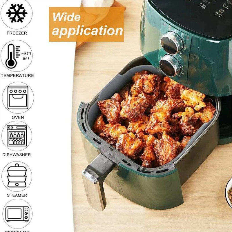 16/19Cm Air Fryer Tray/Wadah Air Fryer Air Fryer Silicone Tray Silikon Wadah Tray Air Fryer Air