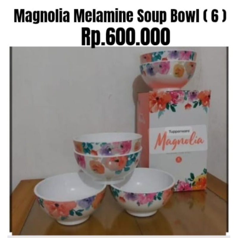 MAGNOLIA MELAMINE SOUP BOWL (6) TUPPERWARE ORIGINAL