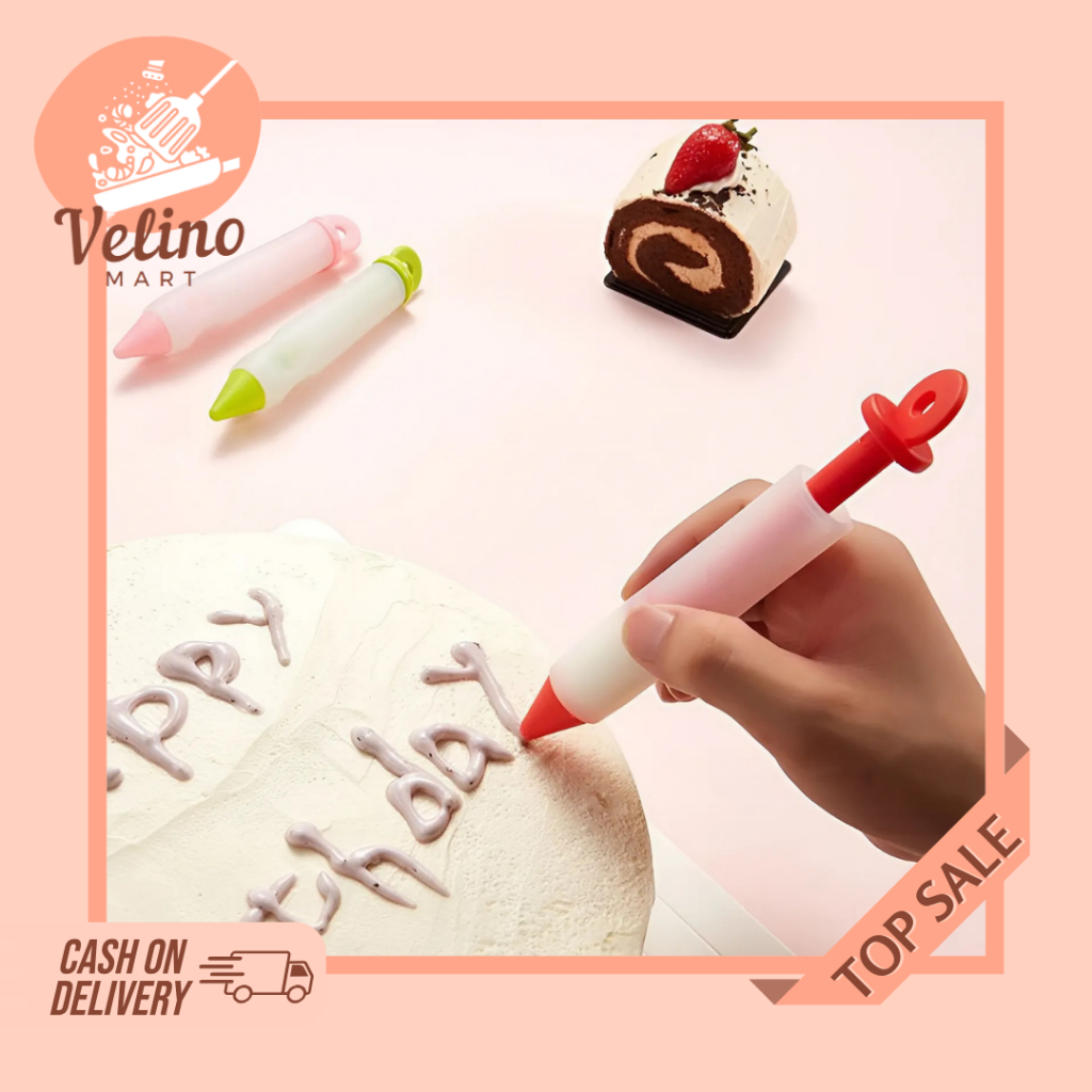 Pen Dekorasi Kue Ulang Tahun / Alat Hias Dekorasi Kue / Pen Spuit Piping Silikon  / Pen Dekorasi Kue