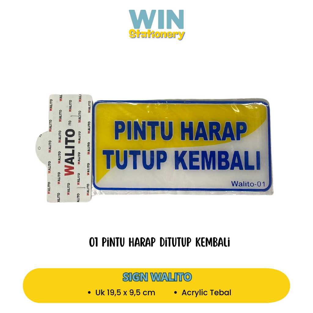 

Acrylic Sign Walito Toilet Dilarang Parkir Jagalah Kebersihan Exit In