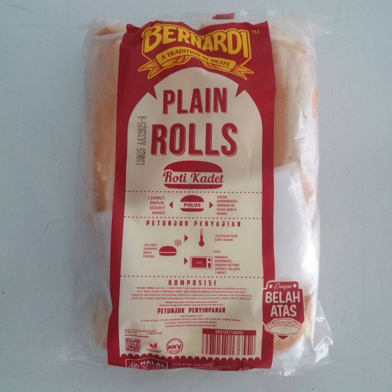

Roti Hotdog Plain Rolls polos bernardi isi 6
