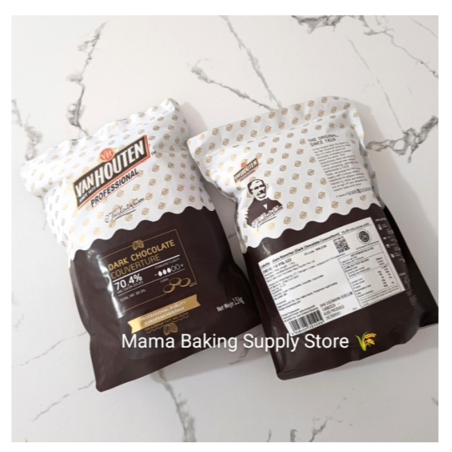 

VAN HOUTEN Dark Couverture Chocolate Button Cokelat Kancing 70,4% 250 gr