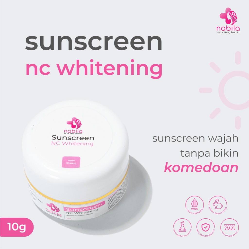 SUNSCREEN NC WHITENING | TABIR SURYA WHITENING | NABILA | NABILA SKINCARE | NABILASKINCARE