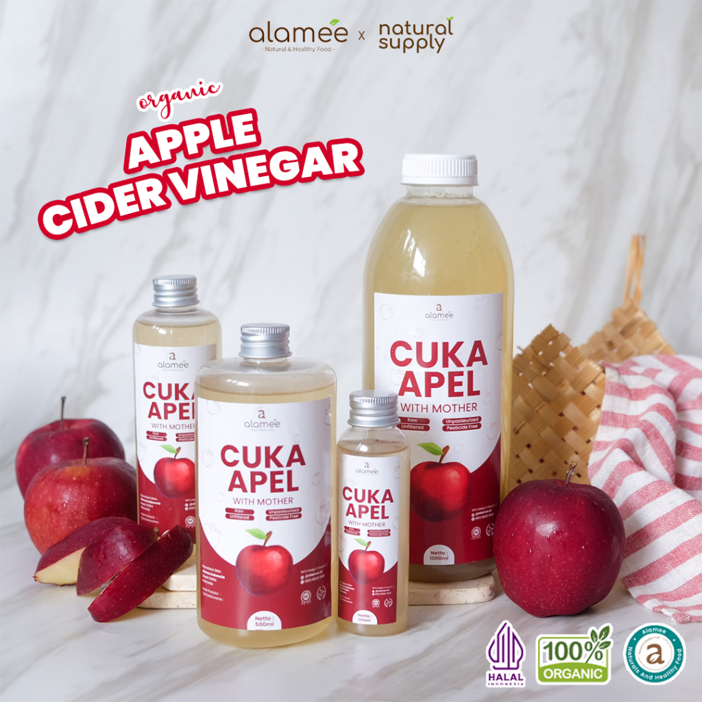 

ALAMEE Cuka Apel Original Vinegar With Mother Premium Organik Apple Cider Vinegar Sari Buah