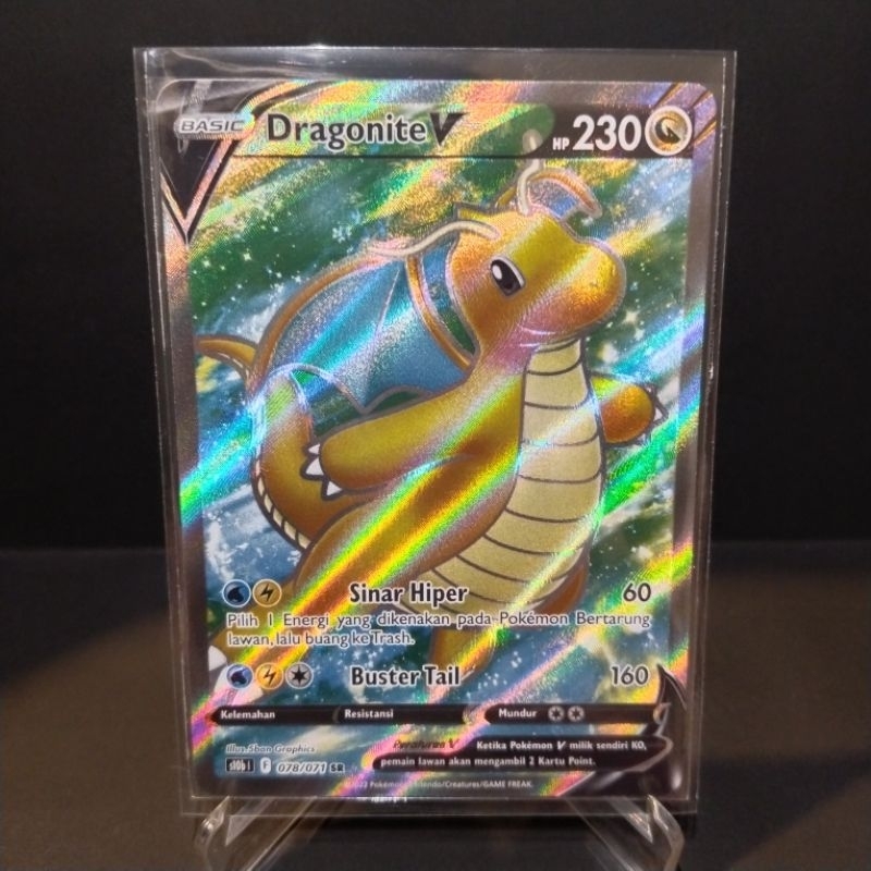Dragonite V SR s10b 078/071 Pokemon Go Kartu Pokemon Pokemon Card