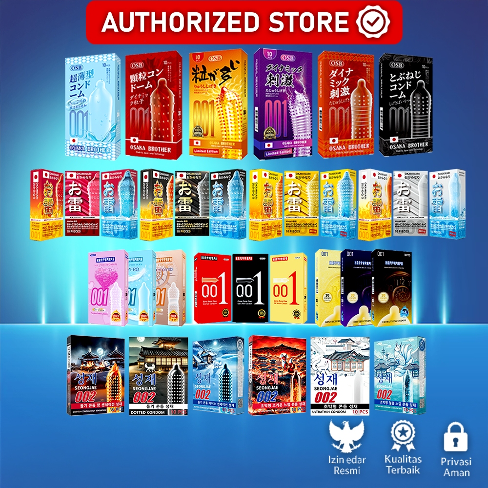 Kondom 001 Semua Varian Tersedia Tipis Gerigi Berduri Lidah Kucing Premium