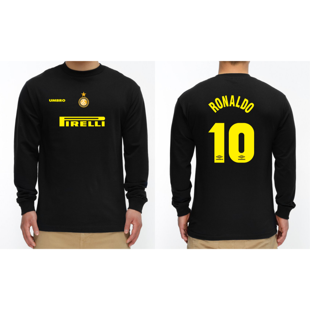 T-SHIRT KAOS INTER MILAN 1998 RONALDO NAZARIO LENGAN PANJANG