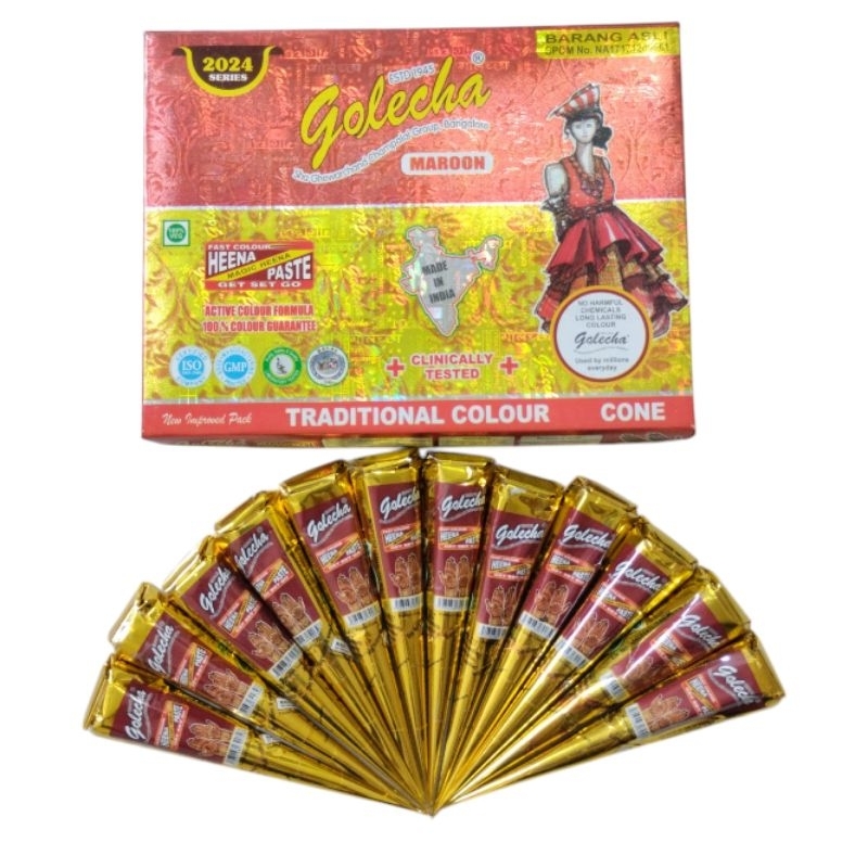 Golecha Heena Magic Paste Maroon Asli BPOM