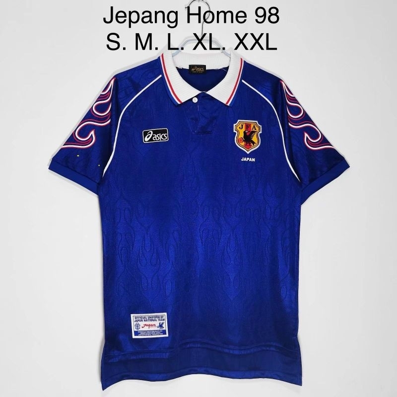 (RETRO) JERSEY BOLA JAPAN HOME 98 1998 JEPANG KLASIK GRADE ORI