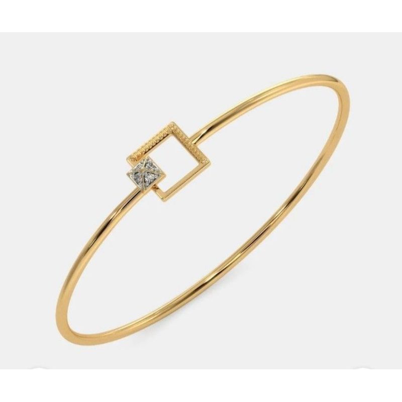 Gelang tangan emas wanita model bangle permata zircone putih