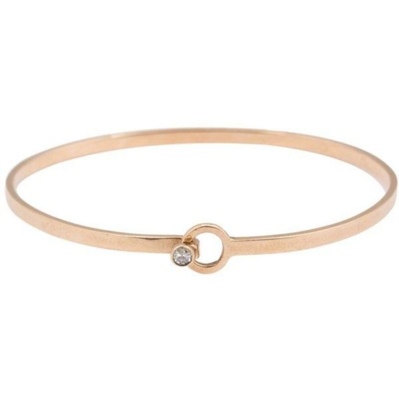 Gelang tangan emas wanita model bangle permata zircone putih