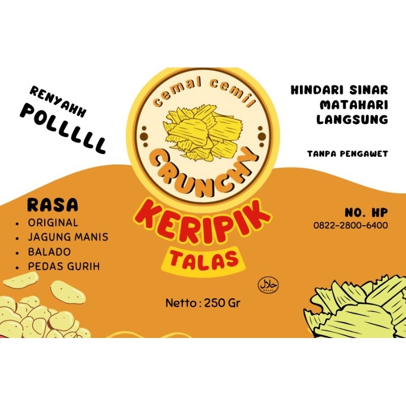 

KERIPIK TALAS / KERIPIK MBOTE / 250 GRAM / CEMAL CEMIL