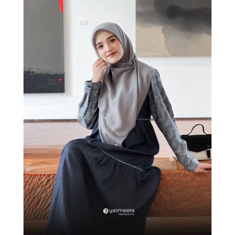 Yasneera Gamis denim brasbane 100% original by yasmeera || couple denim terlaris || gamis denim