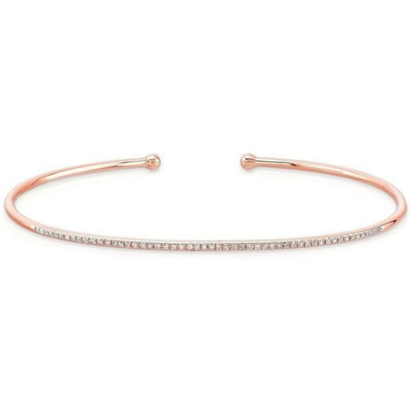 Gelang tangan emas wanita model bangle permata zircone putih