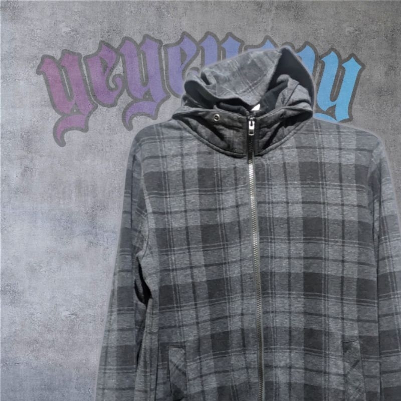 Jaket Flannel Tartan Kotak Kotak Hitam Zipper | VARAKI COLLECTION brand jepang