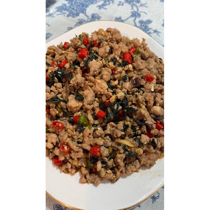 

Pad Kra Pao Ayam Cincang Kemangi Indo-Thai Fusion Food Masakan Homemade Lauk Cemilan Keluarga Joa Food