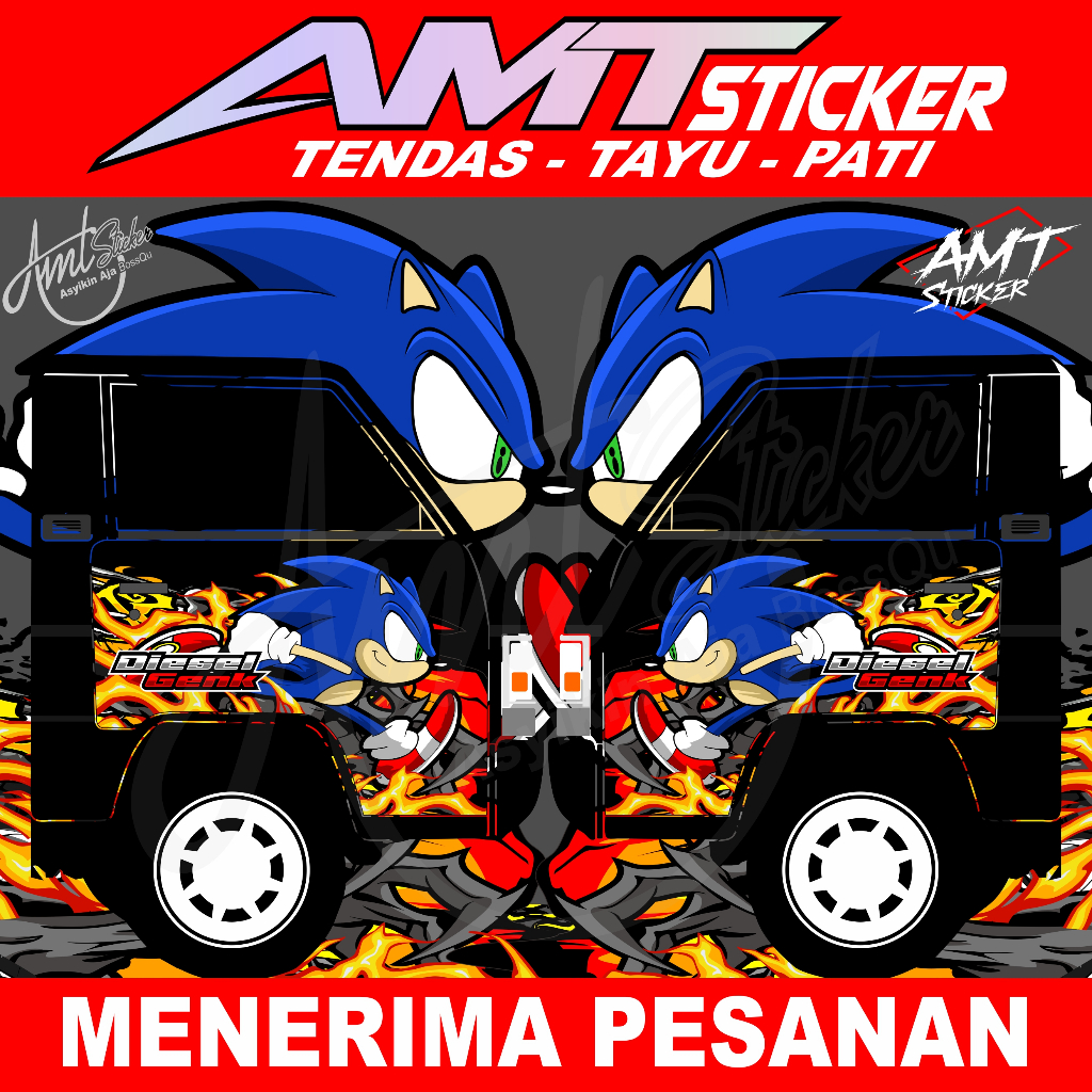 Stiker Pintu Samping L300 - Sonic Turbo Genk - Bisa Custom/Request