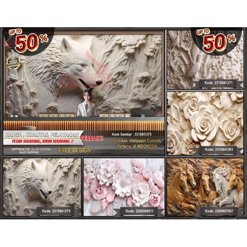 Wallpaper Custom 3D Tema Mural | Wallpaper Office | Wallpaper Ruang Mural | Wallsticker | Wallpaper 