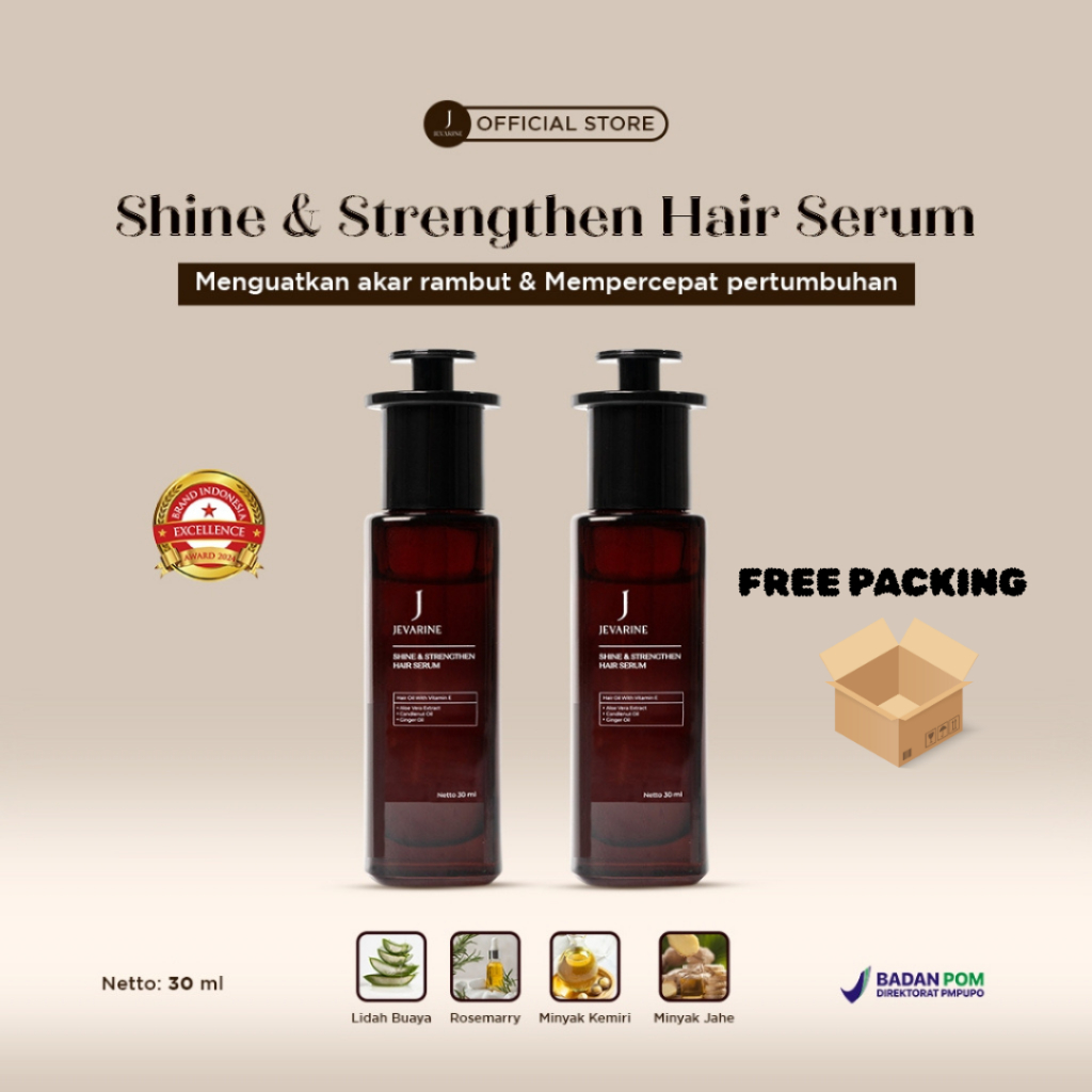 Jevarine Shine & Strengthen Hair Serum- serum penumbuh rambut botak super cepat serum penumbuh rambu