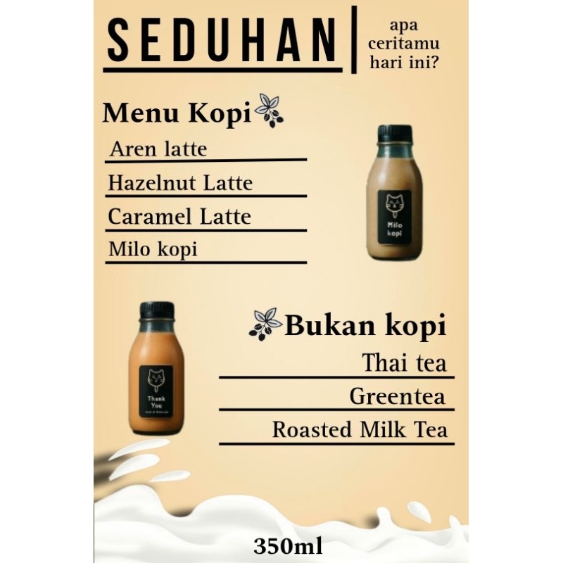 

Minuman botol thai tea, green tea , kopi , teh susu