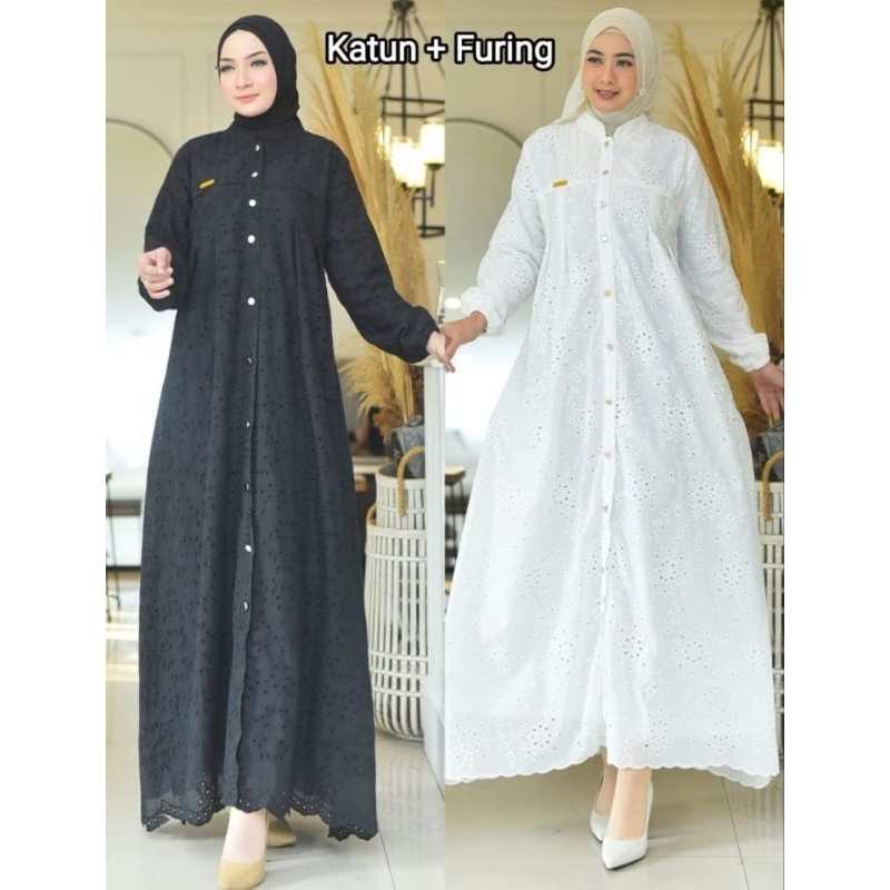 GAMIS WANITA DEWASA IMPORT POLOS LENGAN PANJANG KOREAN STYLE TERBARU KEKINIAN / LONG DRESS KATUN BOR