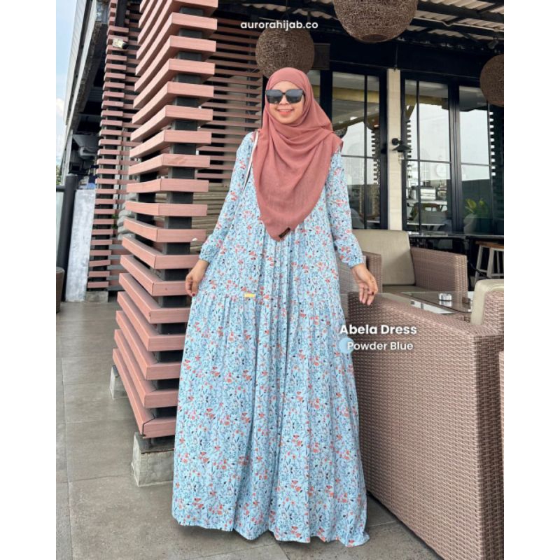 GAMIS ABELA BY AURORA HIJAB (GAMIS SAJA) // GAMIS SYARI RAYON MOTIF // ABELA DRESS BY AURORA