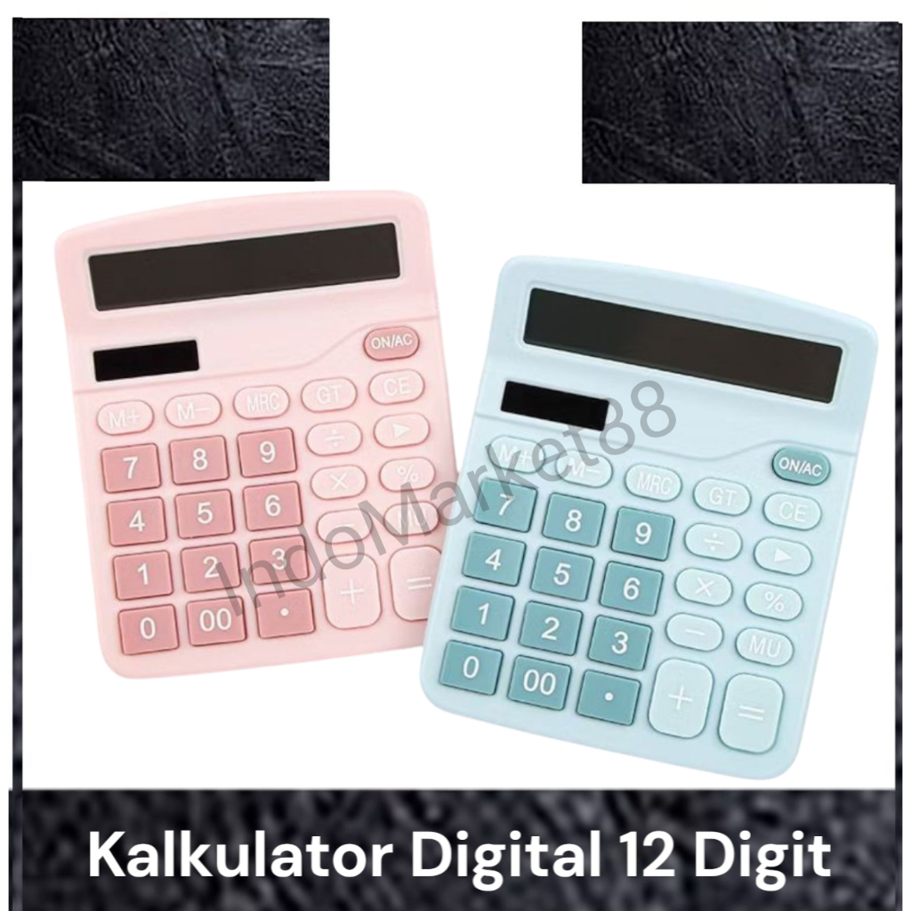 

Kalkulator Aesthetic 12 Digit Electronic Calculator - Kalkulator Digital Dual Power Baterai & Surya - Kalkulator Digital 12-Digit