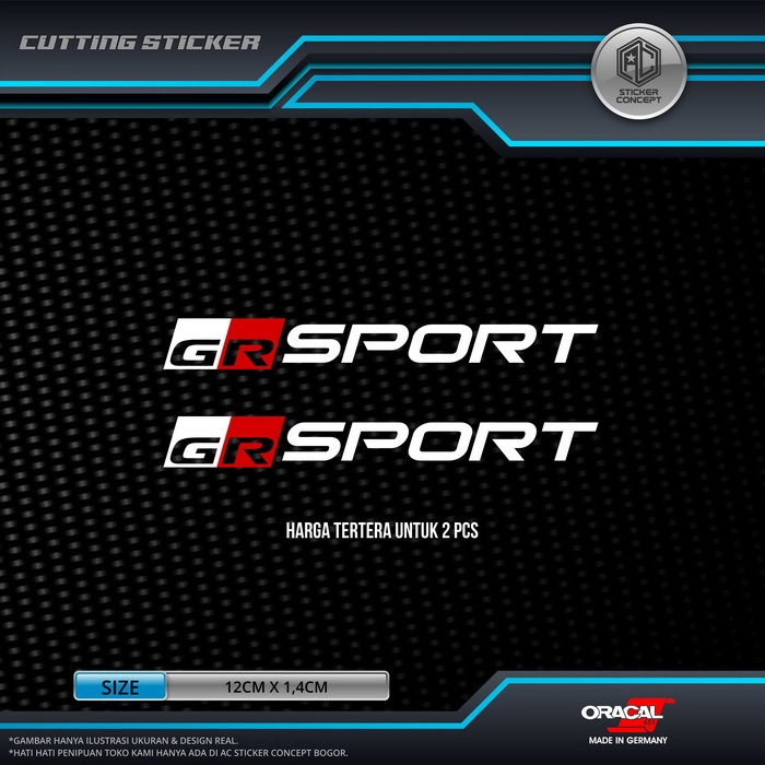 Sticker Cutting Toyota GR Sport Stiker Kaca Body Mobil