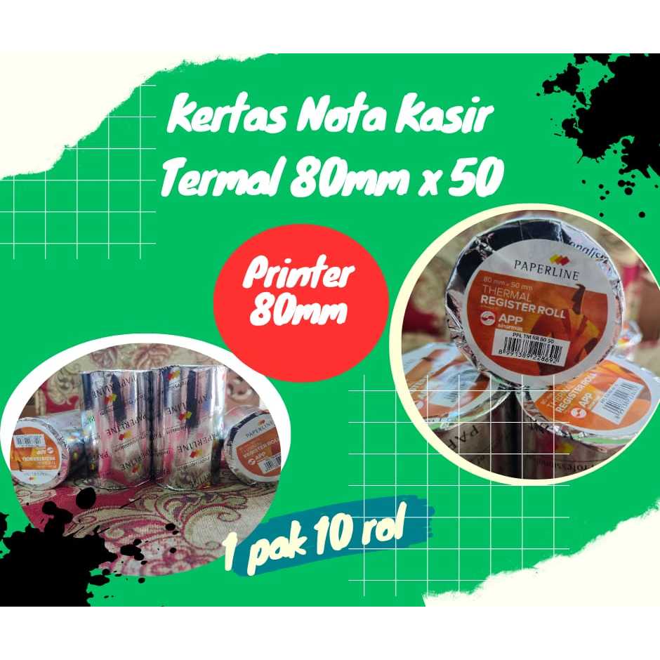 

1 ROL Kertas NOTA Kasir Paperline 80MMx50 Untuk Printer KASIR 80mm