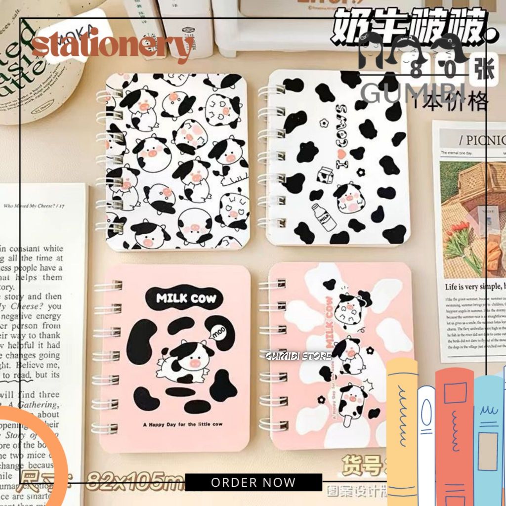 

BUKU TULIS A7 SAPI MILK COW NOTEBOOK RING A7 MEMO RING BUKU RING A7 SAPI LUCU TERMURAH