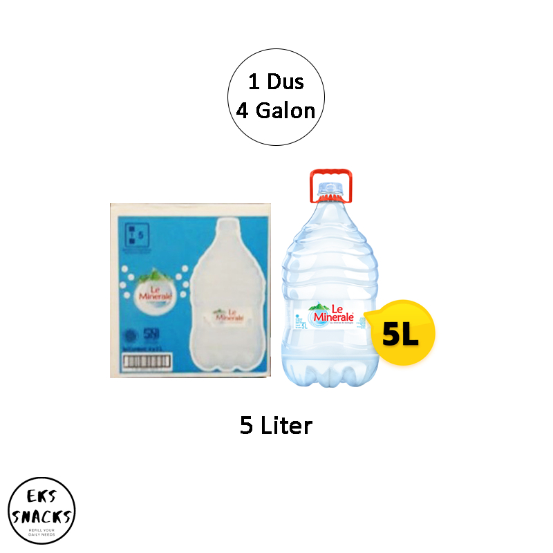 

Le Minerale Galon 5 Liter 5L 5Liter [1 Dus 4 Galon]