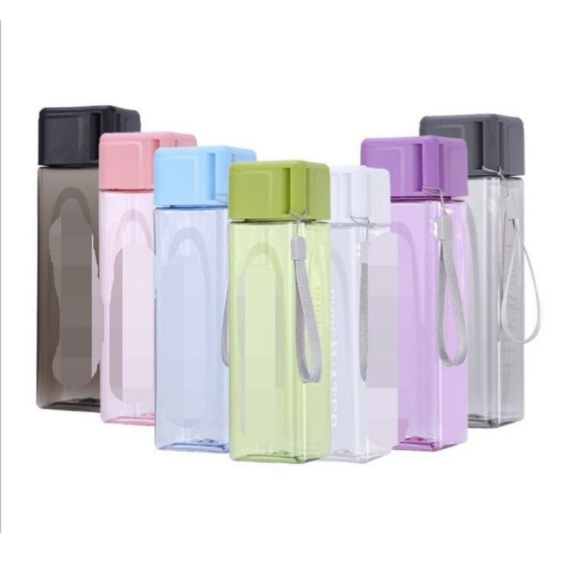 B (B189) MY BOTTLE KOTAK / BOTOL MINUM KOTAK PLASTIK POLOS