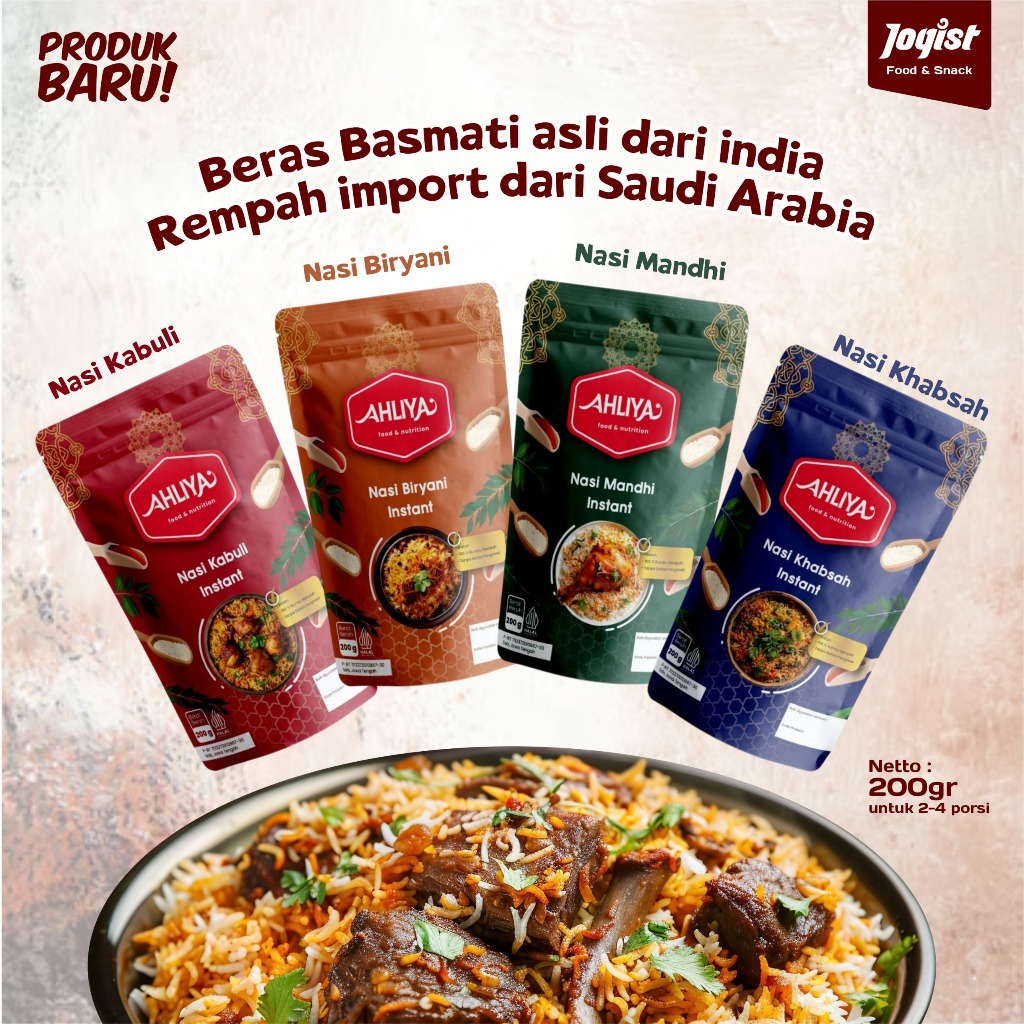 

AHLIYA NASI KABULI, NASI BIRYANI, NASI MANDHI, NASI KHABSAH INSTANT