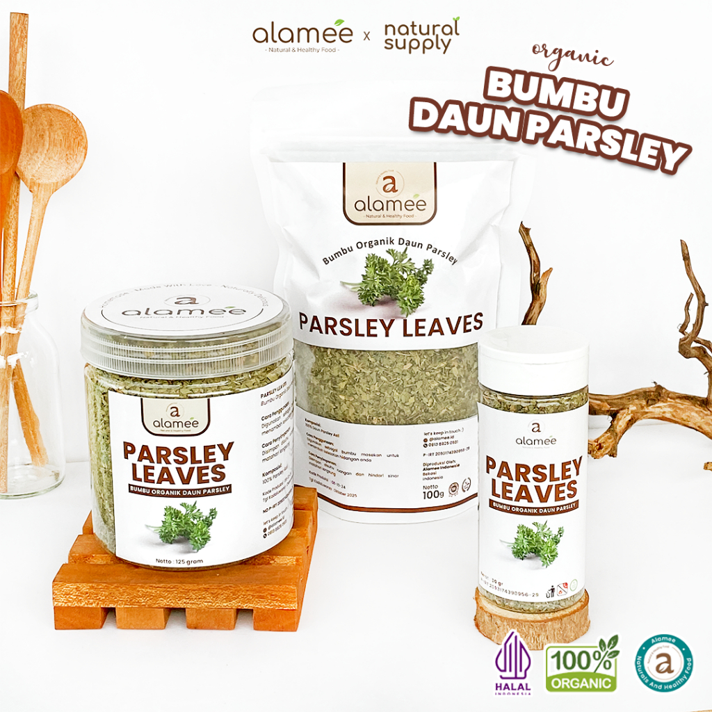 

ALAMEE Parsley Kering Dried Persley Flakes Daun Peterseli Leaves Bumbu Masak Dapur Organik 125g