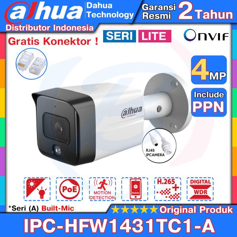 Dahua IPC-HFW1431TC1-A Ipcam 4mp Support Poe & Mic Audio CCTV Outdoor Garansi Resmi