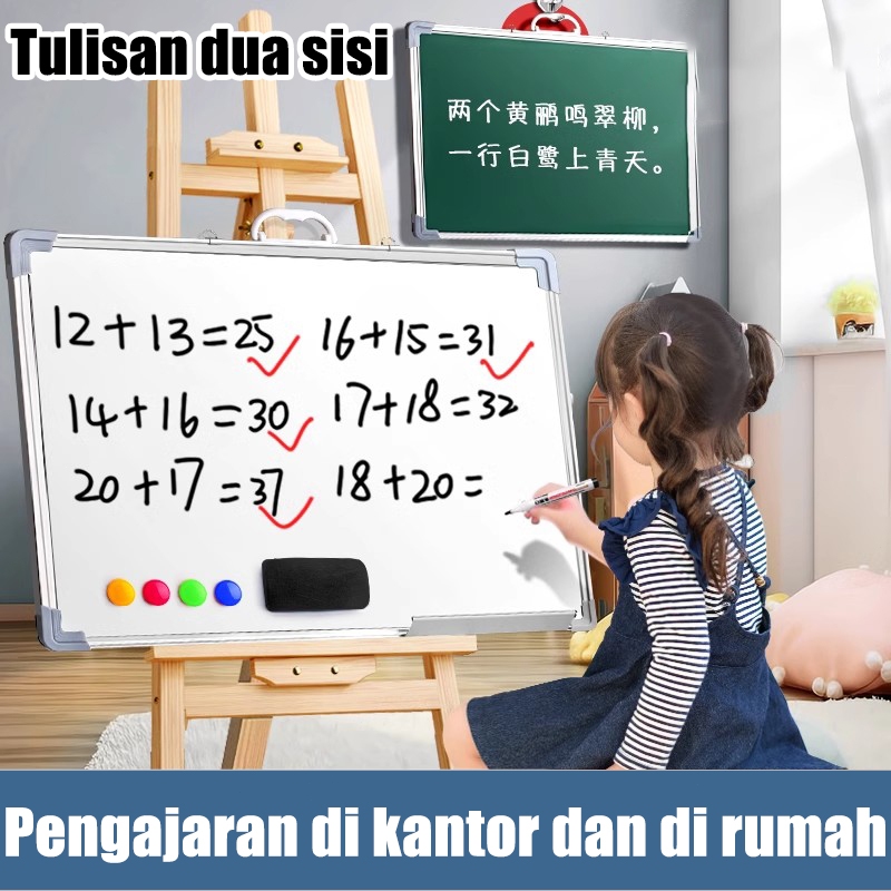 

【Kompensasi kerusakan】Papan Tulis Anak Free Spidol Dan Penghapus Papan Tulis 2 Sisi Whiteboard Murah Papan Tulis Murah 35×50 50×70