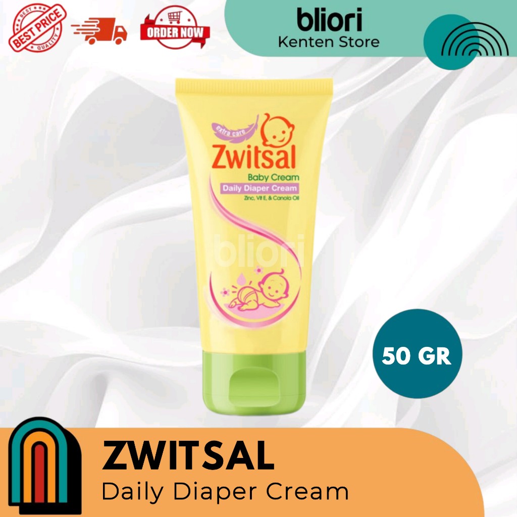 ZWITSAL Baby Daily Diaper Cream Tube 50gr - Krim Ruam Popok Bayi ZWITSAL