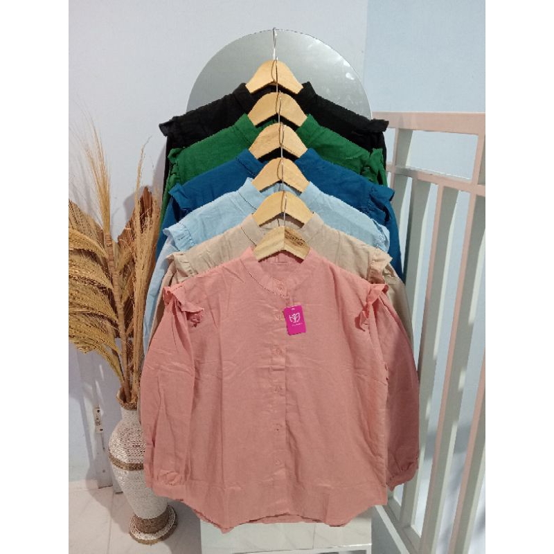 Alina Blouse Ruffle Linen // Blouse Linen