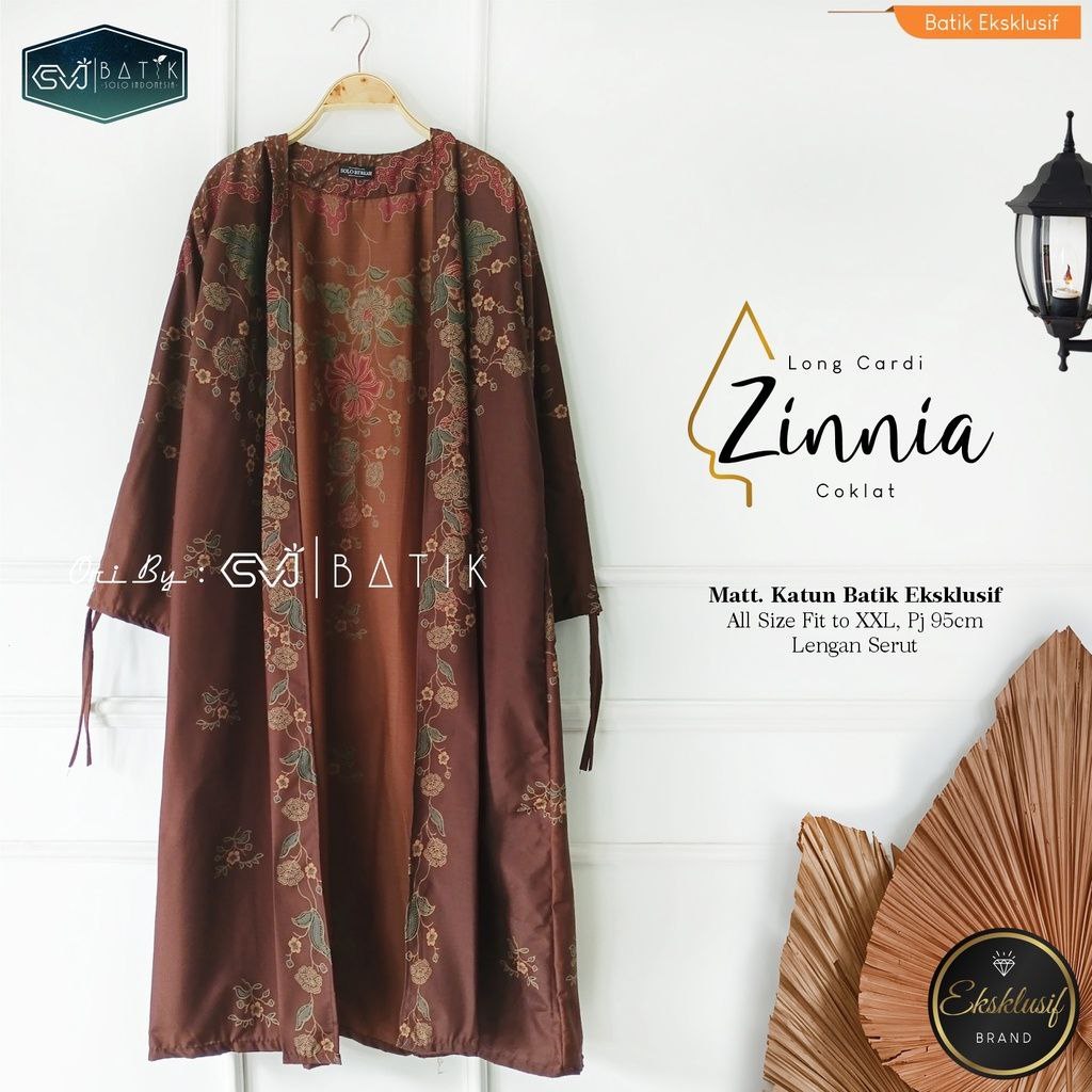 Cardigan OUTER panjang LONG CARDI Batik katun PREMIUM OUTER BATIK zinnia