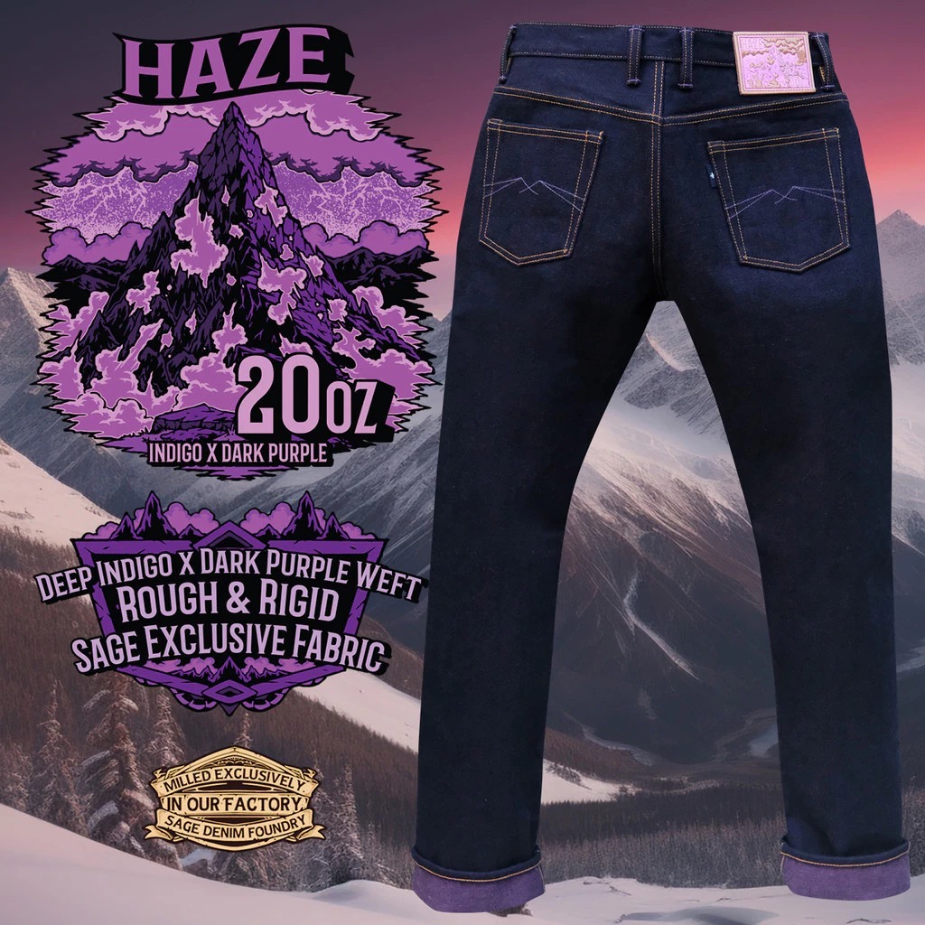 Haze 20oz Unsanforized Deep Indigo x Purple Weft