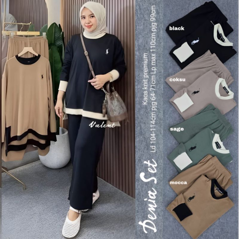 Anora set / sheri set ori meisa / bubu set / labubu set / setelan knit wanita / set kaos wanita