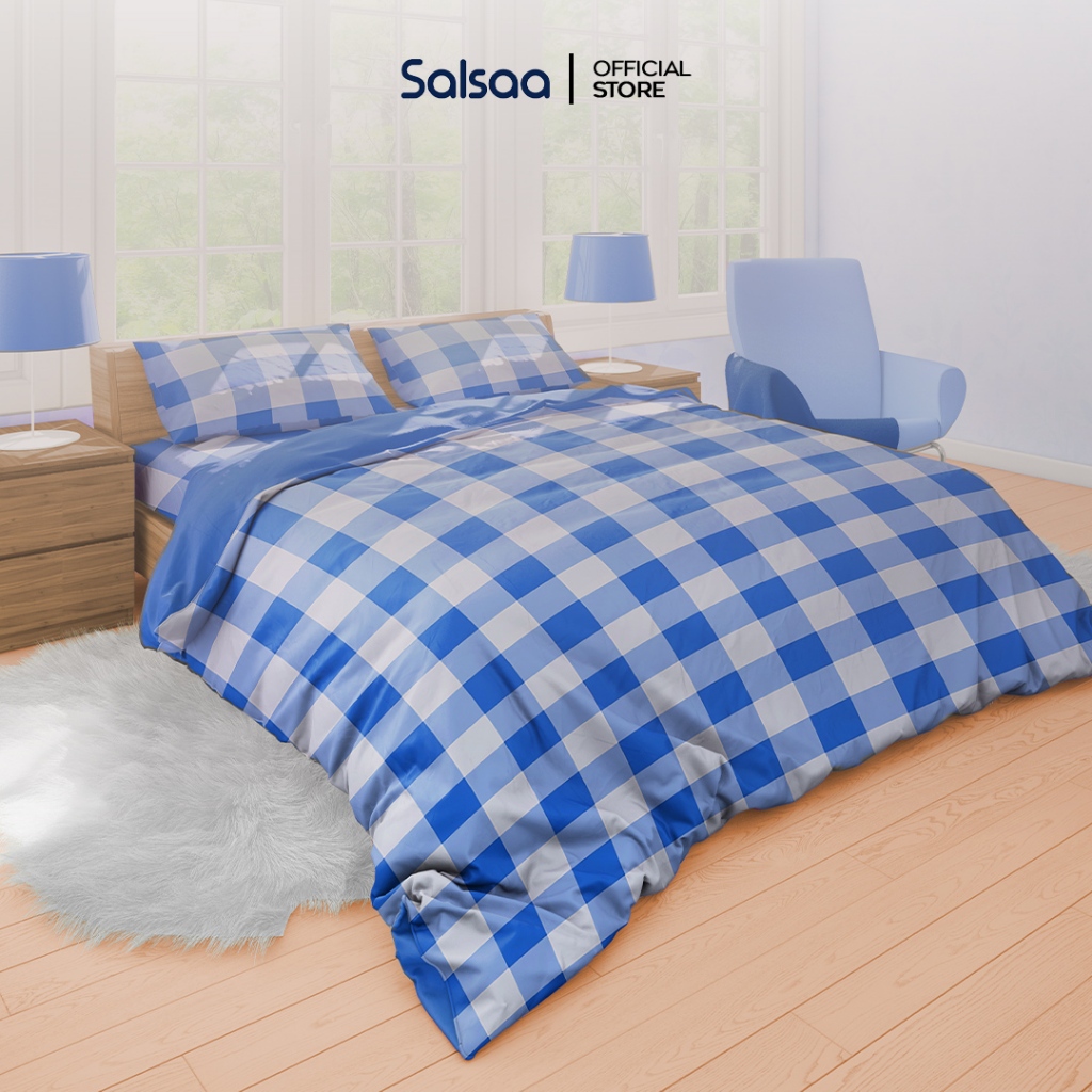 Salsaa Set Sprei Polymicro Karakter Non-Rumbai Emily Biru - King dan Queen Size