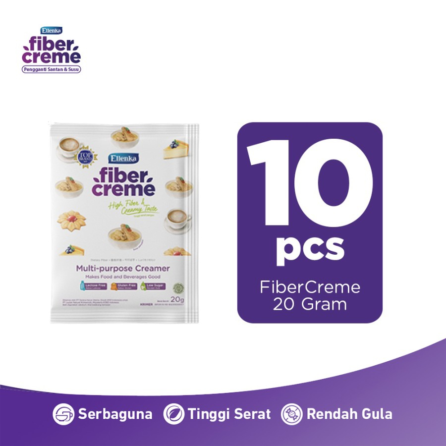 

Fiber Creme Ellenka 20 gram | Krimer Serba Guna Pengganti Santan dan Susu Tinggi Serat I Fibercreme